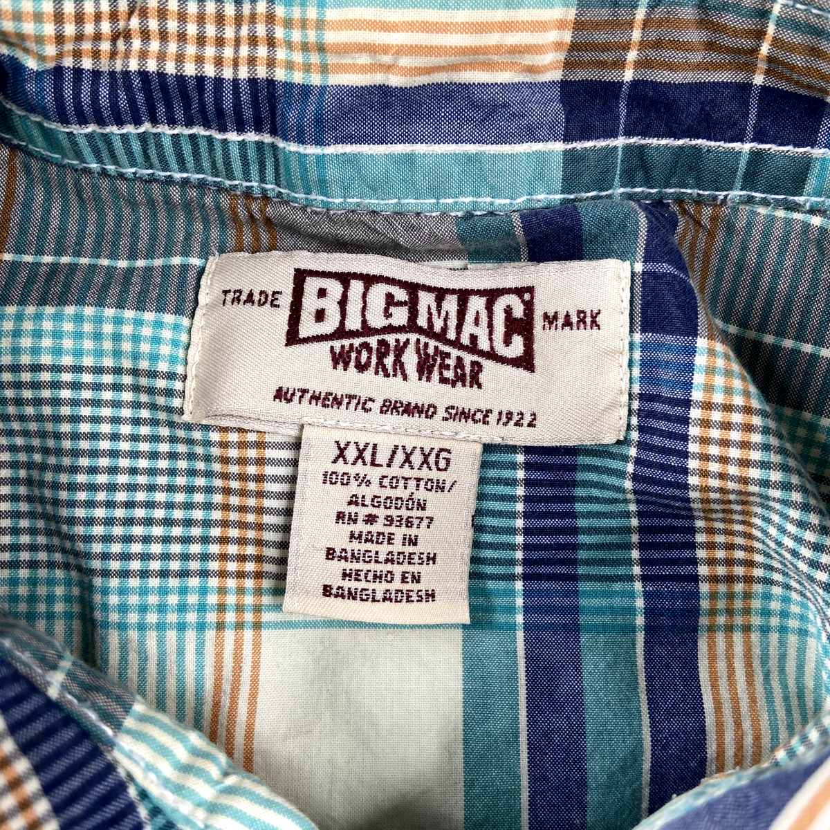 Big Mac Shirt Mens 2XL XXL Blue Long Sleeve Pearl Snap Western