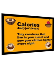 Funny Candy Store Sticker Sign Decal. Calories Tiny Creatures 5 Sizes