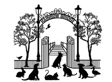 Rainbow Bridge Pets 4 pcs 2.5 Inch Black Fused Glass Decals