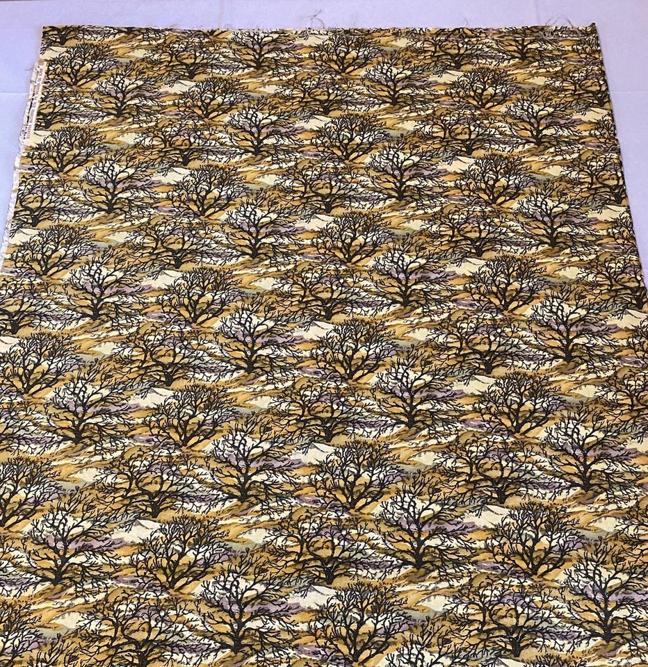 RJR Fashion Fabrics Vintage BACK TO NATURE Trees  Brush Gold Purple Green 44x68” - Image 2 of 3