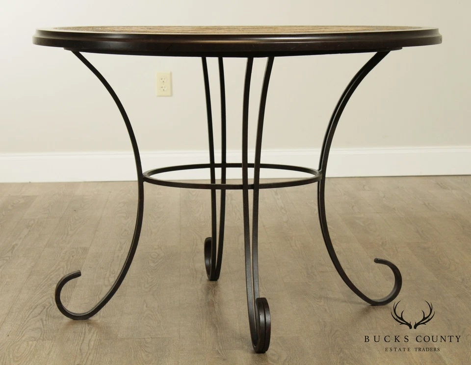 Juego de comedor bistró de cinco piezas de hierro forjado de calidad, mesa redonda y 4 sillas Foto 4 de 4