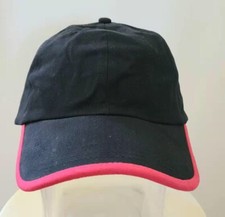 WHOLESALE LOT  OF 60 QUALITY BLANK SOLID BASEBALL CAPS HATS BLACK W RED TRIM