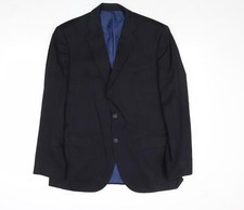 markis and Mens Blue Polyester Blend Suit Jacket Size 40 Reg