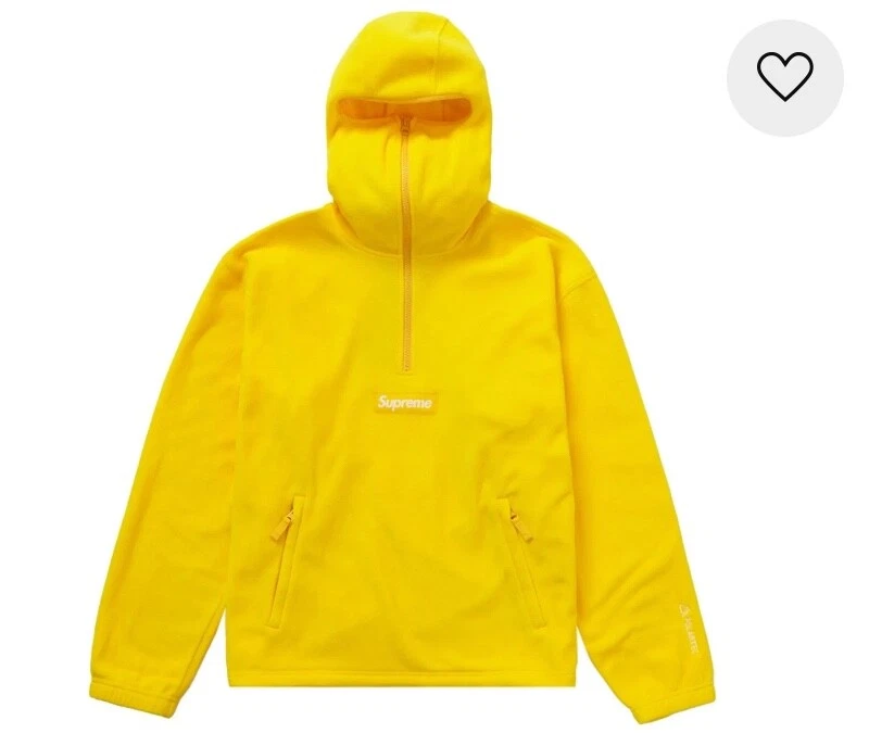 Taille M   Sweat à capuche jaune demi zip Supreme Polartec Facemask