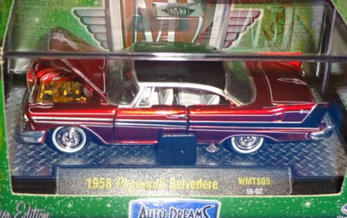 M2 Auto-Dreams Series Walmart Exclusive Tom Kelly 1958 Plymouth Belvedere Red - Picture 3 of 5