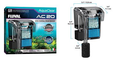 AquaClear Hochleistungsfilter mit 379L/Std. für Ihr Aquarium bis 18-76L 