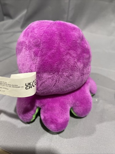 TeeTurtle Reversible Octopus Plush Happy/Mad Soft Green/Purple 4 Inches - Picture 3 of 6