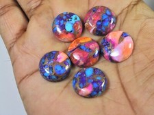 14 MM Natural Oyster Copper Turquoise Oval Cabochon Loose Gemstone 10 Pcs Lot