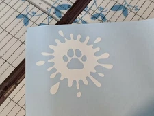 PAW PRINT with Splat PET CAT DOG Vinyl Decal Car Wall Window Sticker 