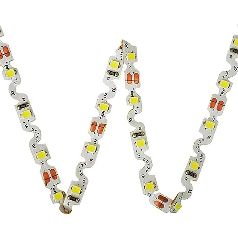 STRISCIA LED SMD CURVABILE STRIP 60 LED PIEGHEVOLE A S DA 5 MT 12V LUCE BIANCA - Immagine 2 di 4