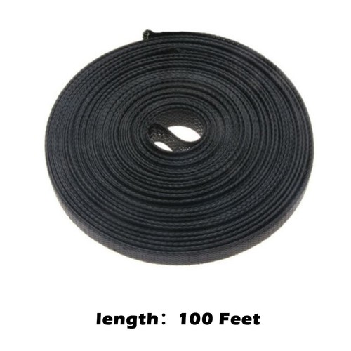 1/8" 100 pies conducto trenzado cable tejido manga manguera cubierta tubo expandible - Imagen 2 de 5