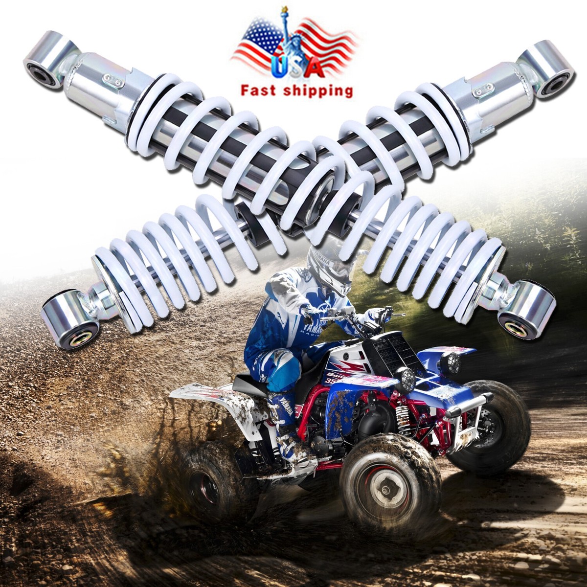 Factory Spec Front Shocks White Spring For 1991-2006 Yamaha