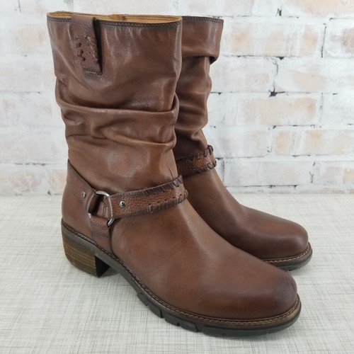 Pikolinos San Sebastian Tall Ankle Boot Calfskin Leather Side Zip Ceuro Size 11
