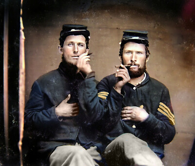 1861 Two unidentified soldiers in Union uniforms 14 x 11'' Photo Print