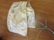 VINTAGE 1950's GLITTER TOPS cream colored satin 3-cornered baby bonnet