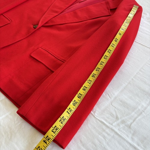 1950s Pendleton Skirt Suit Women 12 Red Wool Single Breasted High Waist Pockets - Picture 17 of 24