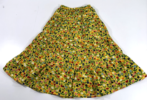 EUC HANNA ANDERSSON GIRLS FLORAL TIERED SKIRT YELLOW SIZE 160