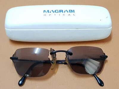 Vintage schwarze rahmenlose Sonnenbrille Gianfranco Ferre GFF78 GFF 78 randlo...