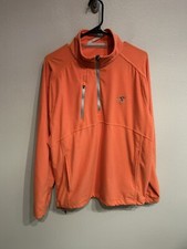 Zero Restriction Tour Series Mens Large Orange 1/4 Zip Pullover Front Pockets