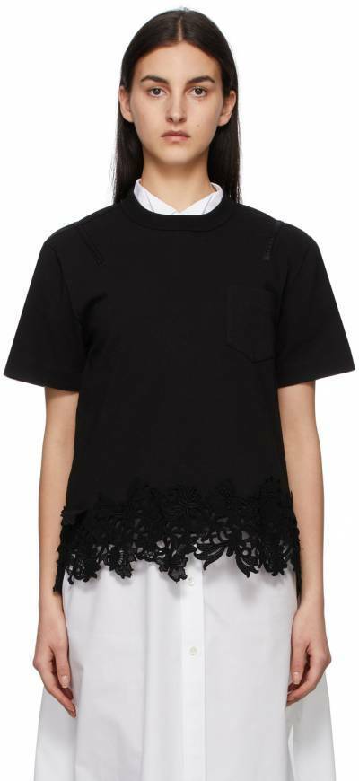 BNWT SS21 SACAI BLACK JERSEY & LACE POCKET TSHIRT 1 | eBay BNWT SS21 SACAI BLACK JERSEY & LACE POCKET TSHIRT 1 | eBay
