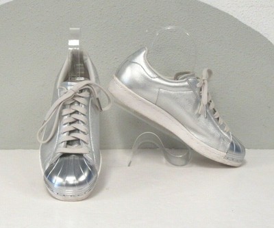 shell toe white and silver