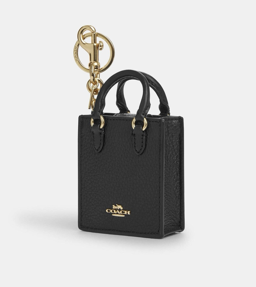 NWT Coach North South Mini Tote Bag Charm Keychain Signature CU280