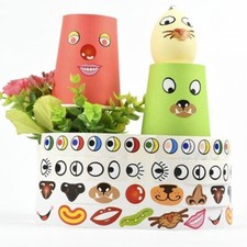 Nose Eyes Sticker 1 Roll 1000Pcs Paper Roll Craft Eye Noses Mouth Stickers Toy