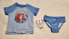 NWT Disney Little Mermaid Ariel Rashguard 2PC Swimsuit 2T Toddler Girl