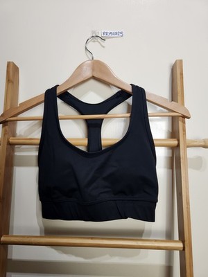 Dharma Bums Black Racer Back Activewear Crop Size S