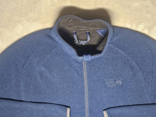 Mountain Hardware 1/4 Zip Pullover Sweater Large Dark Blue Chest And Arm Logo - Picture 2 of 8