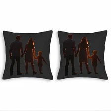 Set of 2 18x18in Throw Pillow Covers -Family Silhouette Design for Couch Bed Car