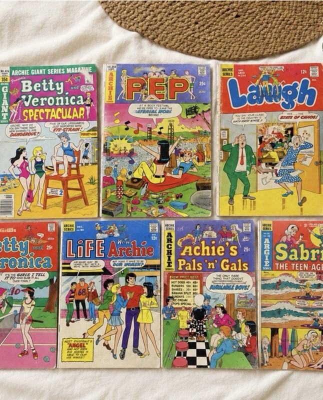 Vintage Archie Comics Lot 7 Betty & Veronica Sabrina Laugh Pep Life With Archie
