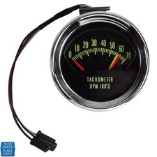 66 Chevelle Knee Knocker Dash Tach Chrome Bucket Tach 7000 Rpm6200 Redline