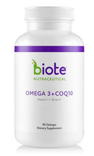 Biote Nutraceuticals - Omega 3  CoQ10 - Heart  Brain 90 Count