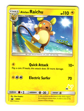 Pokemon Alolan Raichu SM65 Black Star Promo Cosmo Holo NM