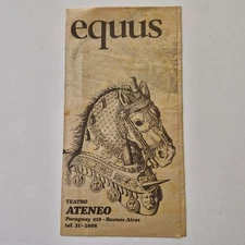 Programa teatral de Equus - Peter Shaffer - Dir. Cecilio Madanes - Teatro Ateneo