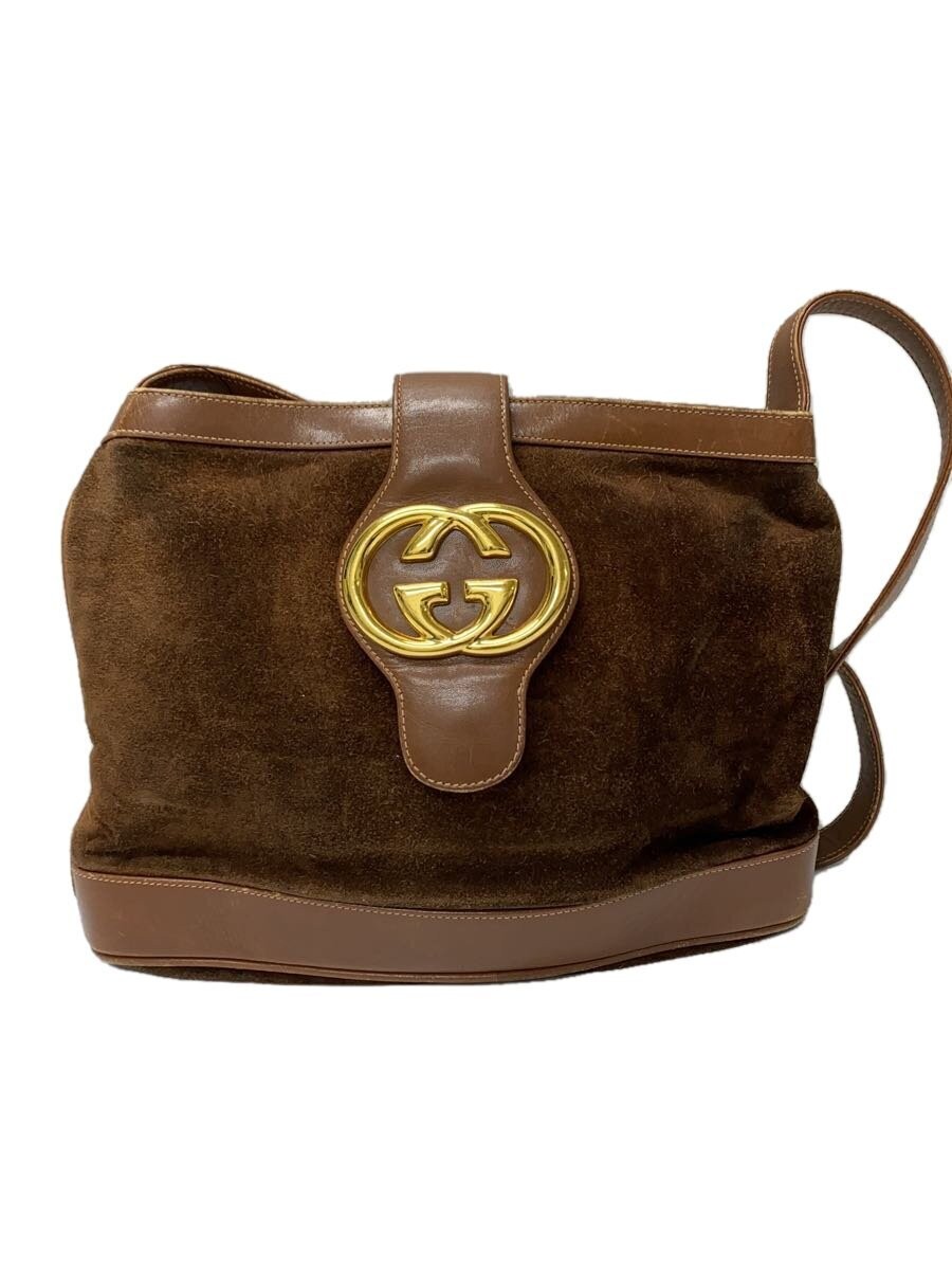 GUCCI suede shoulder bag in classic design