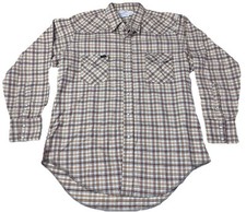 Vintage Wrangler Western Shirt Men Size 17 X 34 Flannel Pearl Snap Long Tail