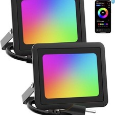 LED Flood Light Outdoor 400W Equiv, 40W RGB Color Changing Outdoor Floodlight