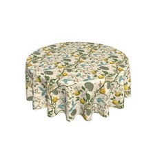 Chinoiserie Round Tablecloths 70 Inches Blue Yellow Floral Birds De... Fast Ship