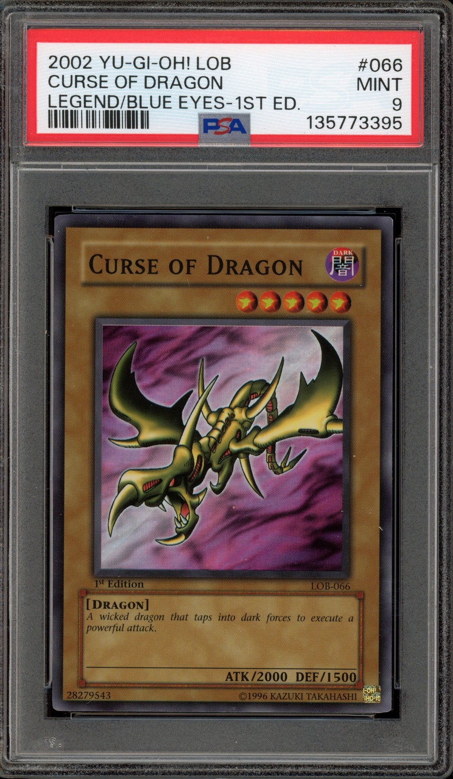 Curse of Dragon 2002 Legend of Blue Eyes White Dragon #LOB-066 1st