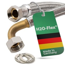 DN25 Panzerschlauch 1" &Uuml;M x 1" &Uuml;M Bogen Flexschlauch Trinkwasser Zoll 30cm - 2m