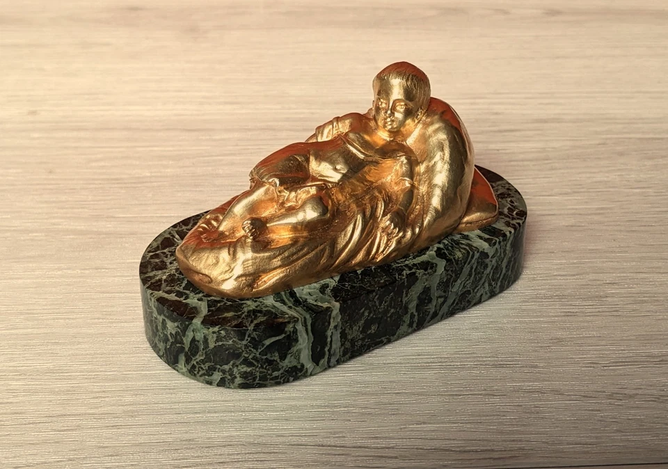 sculpture bronze ancien enfant presse papier - Photo 4/4