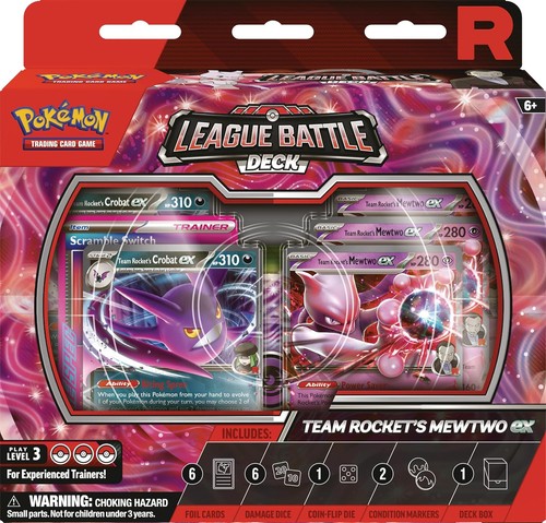 POKEMON LEAGUE BATTLE DECK TRADING CARD GAME TEAM ROCKETS MEWTWO EX PLAY LEVEL 3