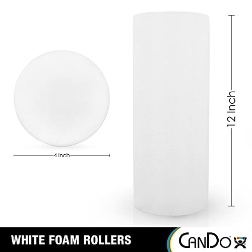 Rodillo de espuma blanco Cando-30-2103 PE, 4" X 12", redondo - Imagen 2 de 6