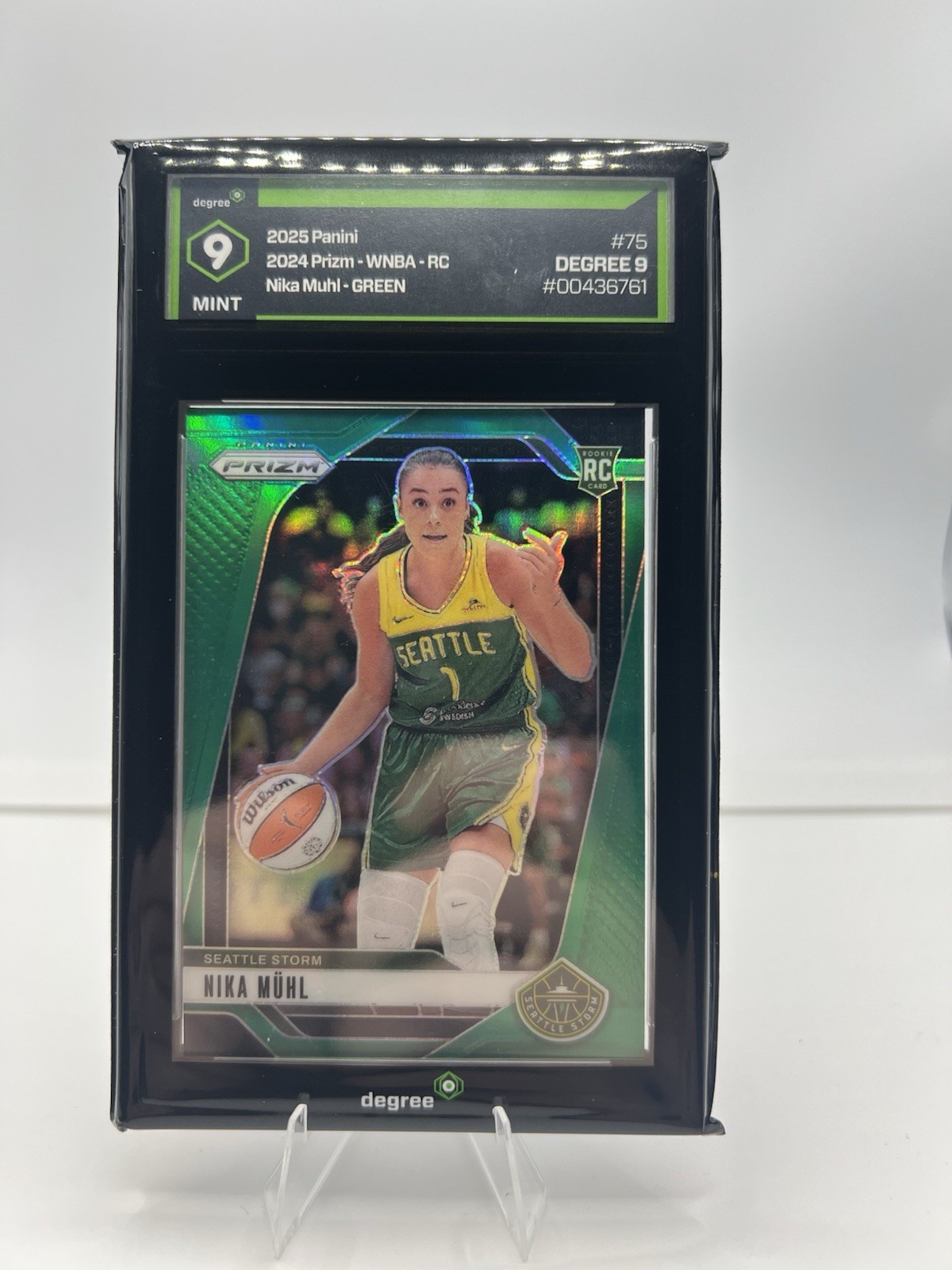 2024 Panini Prizm WNBA Nika Muhl #75 (RC) Green Prizm Degree 9