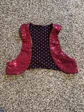 Pink Sequin Adult Dancewear Vest with Heart Pattern for Dance Performances
