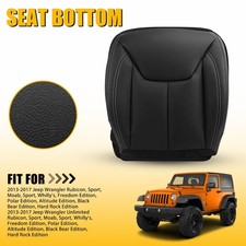 Black Leather Bottom Seat Cover For 2013-17 Jeep Wrangler Rubicon Sport Left Eaa