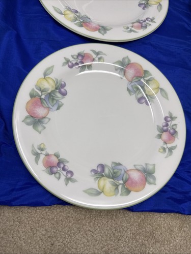 Lot of 6 Royal Vale China 1996 Fruits Dinner Plates White Green Rim Indonesia - Bild 2 von 24