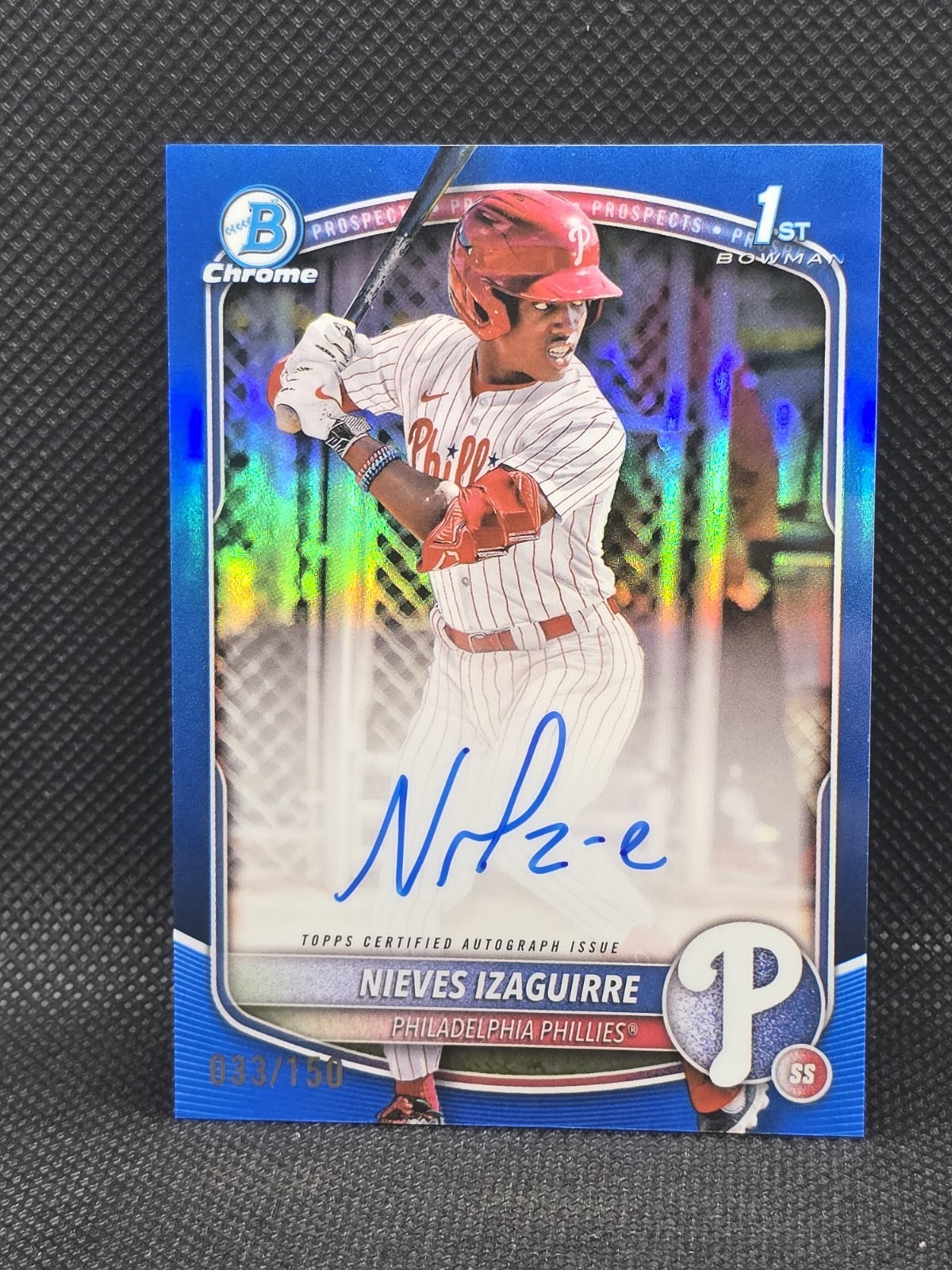 2025 Bowman Chrome 1st True Blue Auto /150 - Nieves Izaguirre CPA-NI Phillies